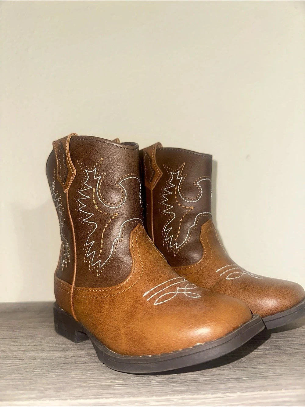 Wonder Nation Western Boots Brown Toddler size 8